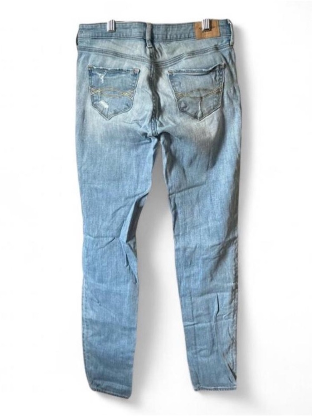 Abercrombie & Fitch Distressed Light Wash Straight Jeans size 2L - Picture 3 of 7